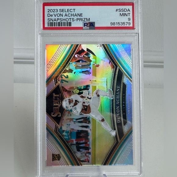 Panini Other - 2023 DeVon Achane Panini Select Snapshots Prizm PSA 9 Miami Dolphins